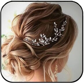 Aluinn Crystal Bride Hair Hair Wedding Hinestone Headpepseds Headbal Bridals Hair Bridal Association for Brides ، Women ، Bridesmaid (Silver)