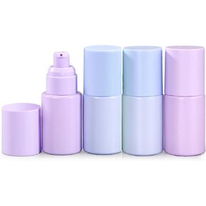 6 Pcs Empty Glass Pump Bottle for Oil, 1 oz Travel Bottles for Toiletries, Frosted Foundation Bottle, Refillable Containers Leak Proof for Lotion, Liquid, Cream, Cosmetic, Essential Oil