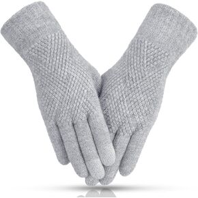 Tavaleu Women's Winter Gloves - Warm Touch Screen Fleece Lined, Elastic Cuff Knit Gloves for Cold Weather