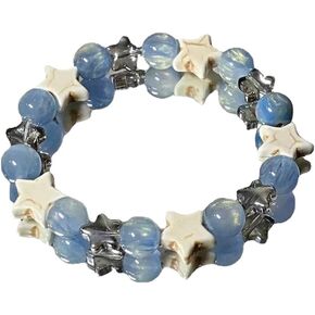 Kelabia Y2K Star Beaded Bracelets Cute Bracelet for Women Kawaii Double-Layer Bracelets Y2K Jewelry Accessories Trendy Stuff