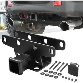 MusixiA 2" Tow Trailer Hitch Receiver Kit Fit for 2018-2024 Wrangler JL JLU Hitch Receiver with Cover,Rear Bumper Towing Combo 2 Doors and 4 Doors ﻿