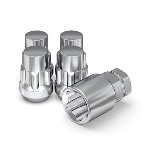 White Knight 40600S Chrome M12 x 1.25 Thread Size Acorn Wheel Lock, 4 Pack