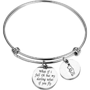 Erin Hanson Pooh Quote Bracelet What If I Fall Oh But My Darling What If You Fly Encouragement Cuff Bracelet