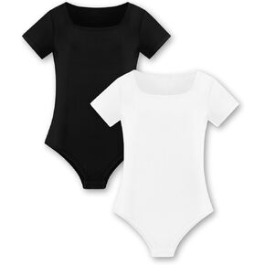 Exarus Girls 2 Pack Disual Short Scoop Neck Tee T Shirt Bodysuit Kids Tops Tops Hedards 8-14y