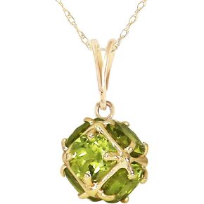 Galaxy Gold GG 3.3 قيراط 14K قلادة ذهبية صلبة مع peridots الطبيعية