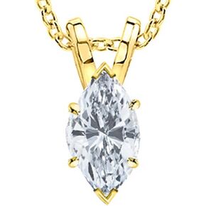 0.5-3 Carat Diamond, 14K Yellow Gold 4 Prong Set Round Cut Lab Grown Diamond Solitaire Stud Pendant Necklace (E-F, VS1-VS2) Jewelry for Women