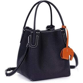Small Leather Tote Bag for Women Mini Luxury Bucket Bags Vintage Crossbody Bags Trendy Handbags Satchel Shoulder Purse