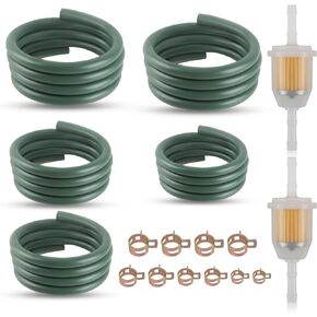 3 Feet 1/8" 3/16" 0.22" 1/4" 5/16" ID Fuel Line Hose with 10Pcs Clamps Compatible with Kawasaki EZGO Snowmobile Lawn Mowers Tractors Bike Scooter ATV Golf Cart Motorcycle