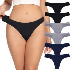 Seamless Thongs for Women Thongs Breathable no Show Thongs for Women Underwear 3-6 Pack
