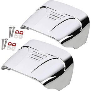 2pcs Motorcycle Taillight Cover without Slots Rear Tail Light Visor Cover Compatible with 2009-2022 Tri Glide Ultra Classic FLHTCUTG & 2010-2011 Street Glide Trike FLHXXX, Chrome