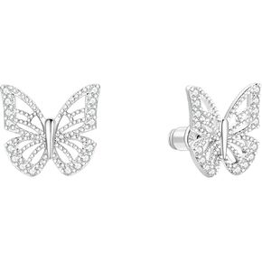 Butterfly Earrings for Women, Lightning Bolt CZ Star 18K Gold Plated Sterling Silver CZ Dainty Stud Earrings for Women Gifts