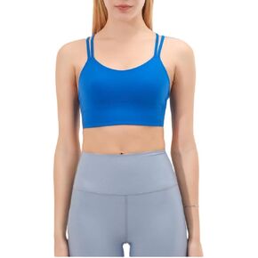 Sports Strappy Sports Bra-Scoop Neck Spaghetti Capted Cuped Cup Double Sports Bra Support Low Support Yoga تمرين صدرية