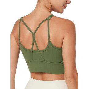 Yvette Strappy Sports Bra Lightweight Series Workout Tank Tops Waffle Texture Removable Cups Yoga Bra for Women