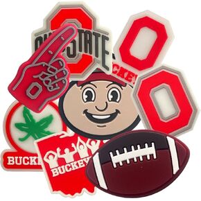Ohio Shoe Charms, Logo Shoe Decoration Charms, PVC Shoe Decoration Charms for Girls Boys Women Men /8Pcs