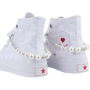 Bling Diamond Pearl Chain Mole Jewelry for Sneakers Boots Schoelace Charms Associory Shoe Lace Clips