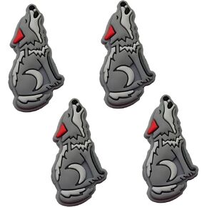 Wolf Shoe Charms ; Wolf Charms for Clog Shoes Decoration Cute Animal Shoes Charm for Kids Adults Animal Lover, PVC Shoe Charm Accessories Decoration Gifts 4 Pcs