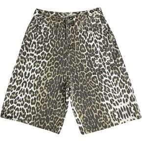 Baggy Y2k Leopard Print Jean Shorts Oversized Jorts Vintage Straight Leg