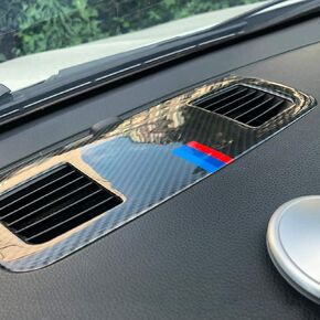 Real Premium Carbon Fiber Car Dashboard AC Air Conditioner Vent Outlet Cover Interior Trim Compatible with BMW E90 E92 E93 325i 328i 330i 335i 2006 2007 2008 2009 2010 2011 2012 (Style A)
