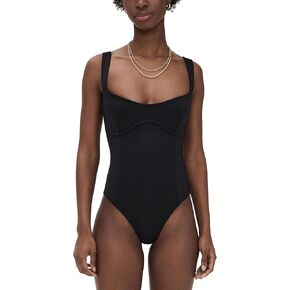 Black001 Compression Sweetheart Swimsuit by good american
