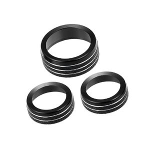 3pcs Car Air Conditioner Knobs Decals AC Radio Switch Knob Cover for Dodge Durango 2017-2020 for Jeep Cherokee Grand Cherokee 17-21 Black Auto Replacement Parts