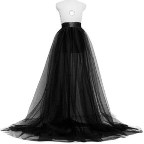 Women's Tulle Tutu Lace Plus Size Skirt Steampunk Tie On Belt Overskirt Costume Wedding Party Prom Long Maxi Dresses
