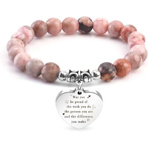 Nurse Gifts for Women,Nurses Week Gifts,Nurse Accessories for Work,Thank You School Appreciation Gift for Nurses Female Male Practitioner Graduation Christmas Retirement Valentines Beaded Bracelet