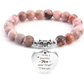 Mothers Day Gifts for Mom,Personalized Mother's Day Gifts Unique Mom Gift 40th 50th 60th 70th Birthday from Daughter from Son Easter Valentines Christmas Xmas Young Moms Gift Beaded Bracelet
