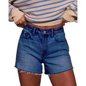 Womens Summer Mid Waisted Denim Jeans Shorts Cutoff Stretchy Hot Denim Shorts
