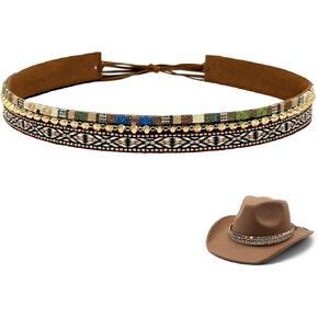 Cowboy Hat Bands for Men Women, Leather Hatbands Belt for Cowboy/Western/Fedora/Cowgirl Hats