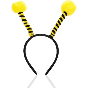 Bumble Bee Headband with Antenna Ears - Dog Headpiece & Bug Ears Costume Accessories for Girls, Women & Adults - Halloween Party