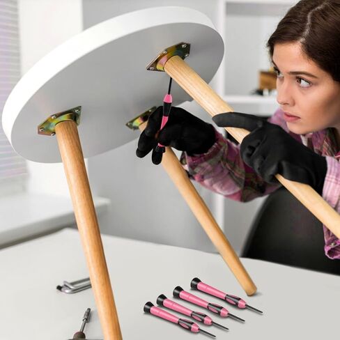 Flexzion 39 Piece Hand Tool Kits with Case - Compact Tool Kit for Handyman, Homeowners DIY - Household Tool Kit for Home with Portable Basic Tool Set Case, Pink in Kuwait