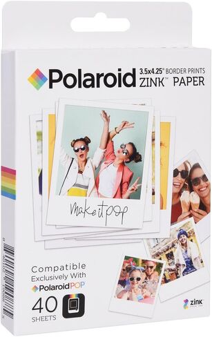 Zink Polaroid 3.5 x 4.25 inch Premium Zink Border Print Photo Paper (10 Sheets) Compatible with Polaroid POP Instant Camera & Polaroid 3x4 Printer in Kuwait