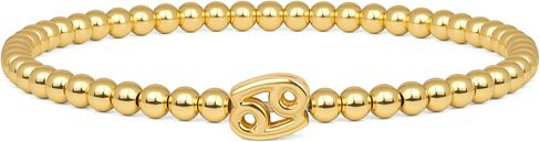 Gold 12 Constellations Bracelets for Women, 18K Gold Plated Beaded Stretch Bubble Bracelets Charm Jewelry Bracelet Gifts for Birthday Mother's Day Valentines Christmas in Saudi Arabia