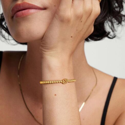 Gold 12 Constellations Bracelets for Women, 18K Gold Plated Beaded Stretch Bubble Bracelets Charm Jewelry Bracelet Gifts for Birthday Mother's Day Valentines Christmas in Saudi Arabia