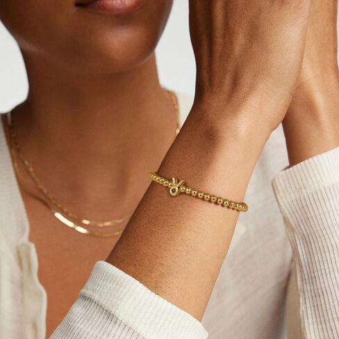 Gold 12 Constellations Bracelets for Women, 18K Gold Plated Beaded Stretch Bubble Bracelets Charm Jewelry Bracelet Gifts for Birthday Mother's Day Valentines Christmas in Saudi Arabia