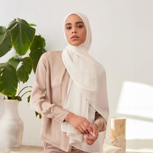 Modest Luxury Chiffon Hijab | Premium Lightweight, Flowy and Textured Chiffon Wrap Head Scarf for Women in Saudi Arabia
