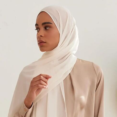 Modest Luxury Chiffon Hijab | Premium Lightweight, Flowy and Textured Chiffon Wrap Head Scarf for Women in Saudi Arabia