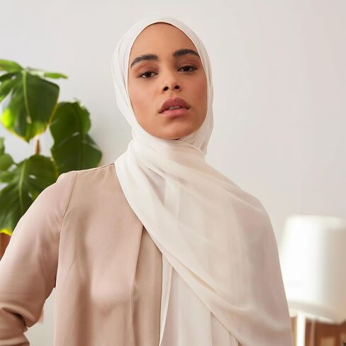 Modest Luxury Chiffon Hijab | Premium Lightweight, Flowy and Textured Chiffon Wrap Head Scarf for Women in Saudi Arabia