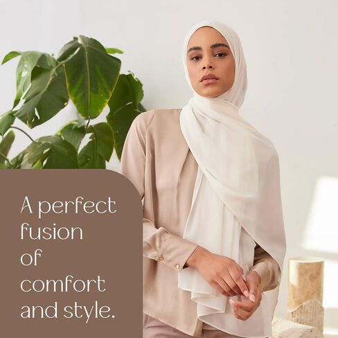 Modest Luxury Chiffon Hijab | Premium Lightweight, Flowy and Textured Chiffon Wrap Head Scarf for Women in Saudi Arabia