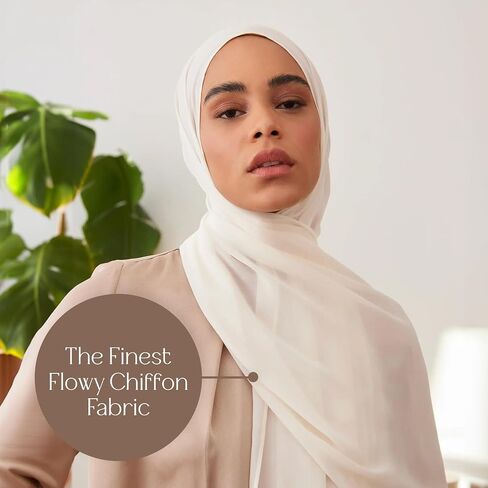Modest Luxury Chiffon Hijab | Premium Lightweight, Flowy and Textured Chiffon Wrap Head Scarf for Women in Saudi Arabia