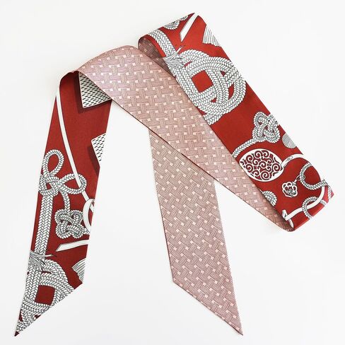 JERLA 100% Mulberry silk Scarf Bag scarf Head Hair Ribbon Handbag Handle wrap Tie Bundle Neckerchief Scarf for women in Saudi Arabia