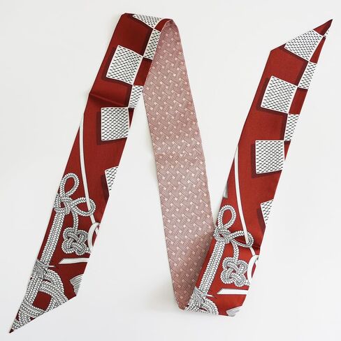 JERLA 100% Mulberry silk Scarf Bag scarf Head Hair Ribbon Handbag Handle wrap Tie Bundle Neckerchief Scarf for women in Saudi Arabia