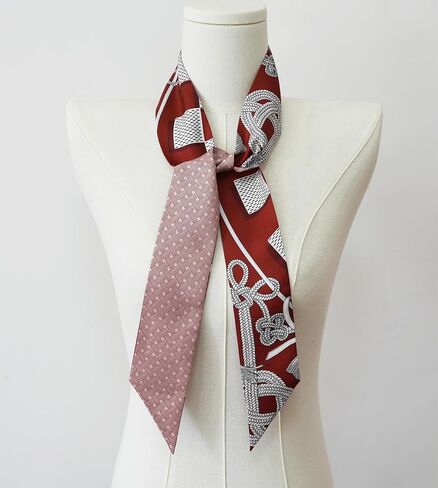 JERLA 100% Mulberry silk Scarf Bag scarf Head Hair Ribbon Handbag Handle wrap Tie Bundle Neckerchief Scarf for women in Saudi Arabia