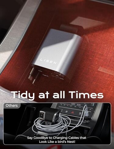 LISEN Retractable Car Charger [69W USB C Car Charger Adapter] iPhone 16 Car Charger Fast Charging, Fast Charging Car Charger, Type C Retractable Car Charger for iPhone 16 15 14 13 12, Samsung, Black in Kuwait