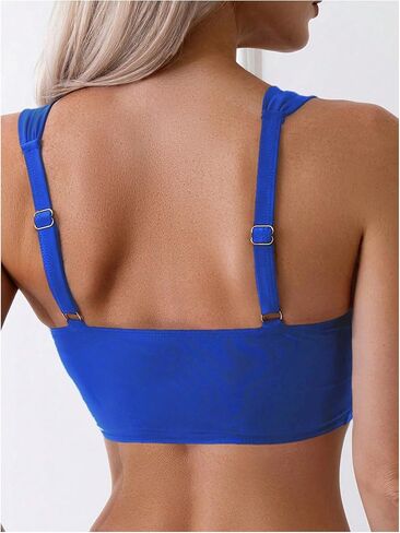 OYOANGLE Women's Bikini Top Adjustable Strap Wireless Swim Tops Bathing Suit Swimwear in Saudi Arabia