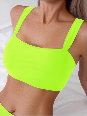 OYOANGLE Women's Bikini Top Adjustable Strap Wireless Swim Tops Bathing Suit Swimwear in Saudi Arabia