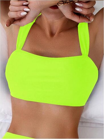 OYOANGLE Women's Bikini Top Adjustable Strap Wireless Swim Tops Bathing Suit Swimwear in Saudi Arabia