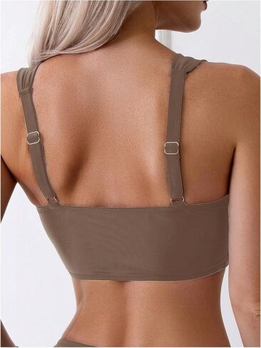 OYOANGLE Women's Bikini Top Adjustable Strap Wireless Swim Tops Bathing Suit Swimwear in Saudi Arabia