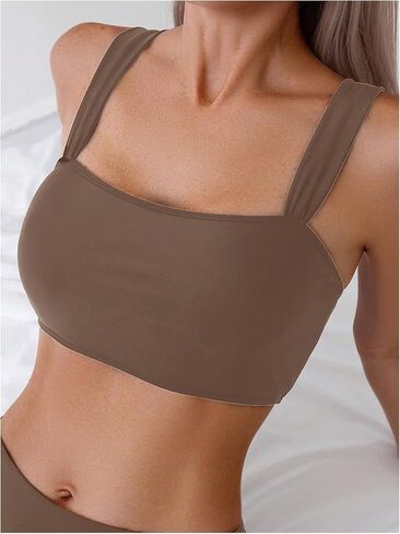 OYOANGLE Women's Bikini Top Adjustable Strap Wireless Swim Tops Bathing Suit Swimwear in Saudi Arabia