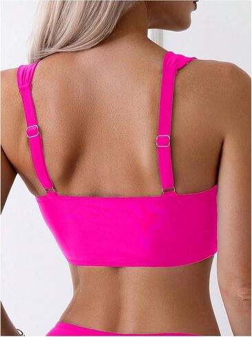 OYOANGLE Women's Bikini Top Adjustable Strap Wireless Swim Tops Bathing Suit Swimwear in Saudi Arabia